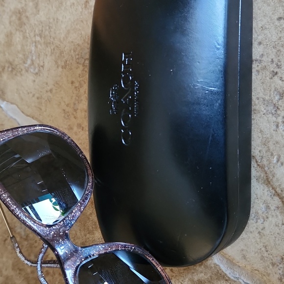 Coach Glitter Predcription Sunglasses With Black Coach Hardshell Case - Picture 7 of 12
